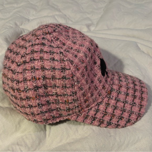 Pink and Black Tweed Cap - Picture 2 of 4